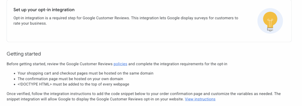 google customer reviews integration